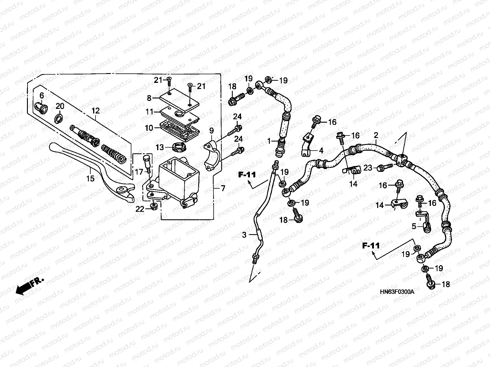 F-3 FR. BRAKE MASTER CYLINDER (TRX250EX1/2/3/4/5)