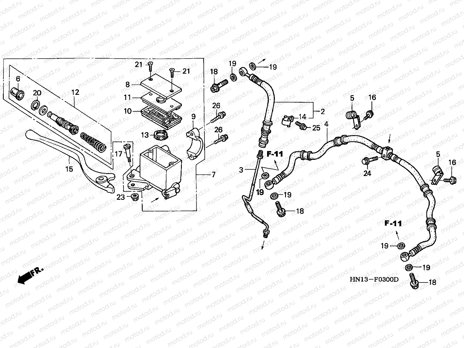 F-3 FR. BRAKE MASTER CYLINDER (TRX400EXX-4)