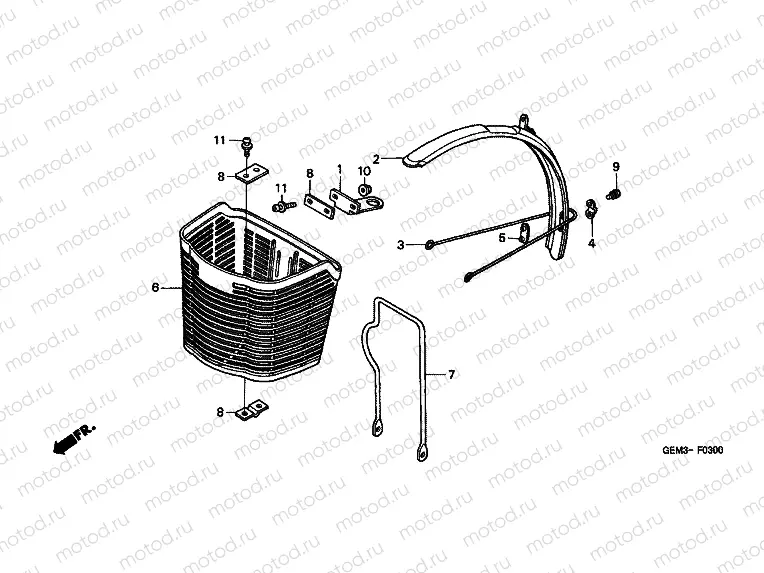 F-3 FRONT FENDER / FRONT BASKET
