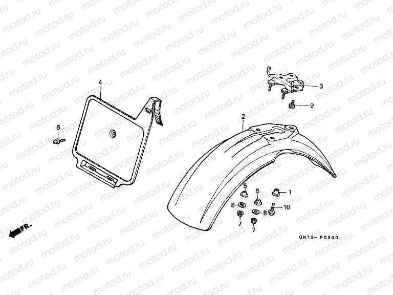 F-3 FRONT FENDER / FRONT NUMBER PLATE