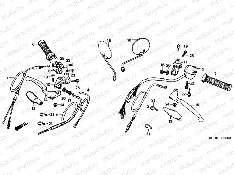 F-3 HANDLE LEVER / CABLE / SWITCH