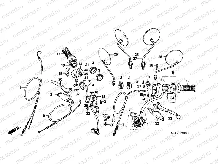 F-3 HANDLE LEVER / CABLE / SWITCH