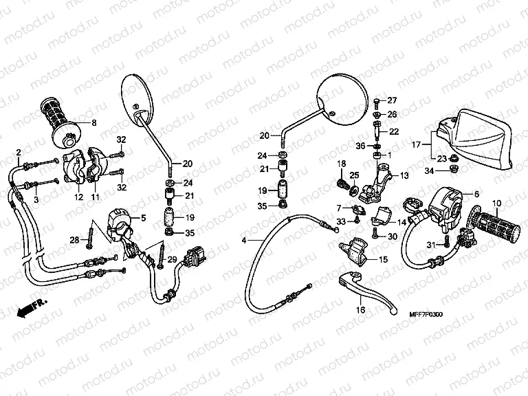 F-3 HANDLE LEVER / SWITCH / CABLE