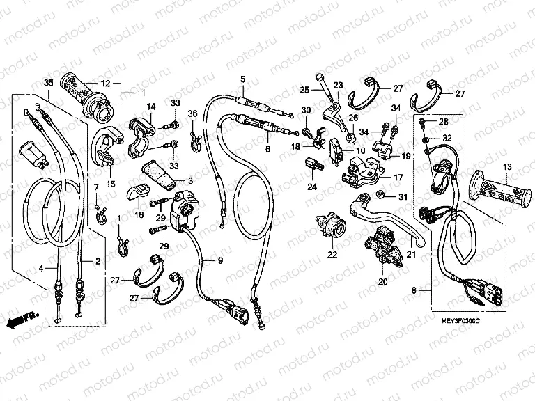 F-3 HANDLE LEVER / SWITCH / CABLE