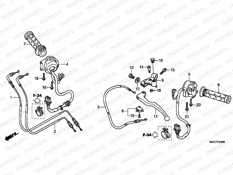 F-3 HANDLE LEVER / SWITCH / CABLE
