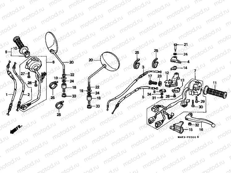 F-3 HANDLE LEVER / SWITCH / CABLE