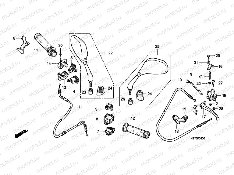 F-3 HANDLE LEVER / SWITCH / CABLE