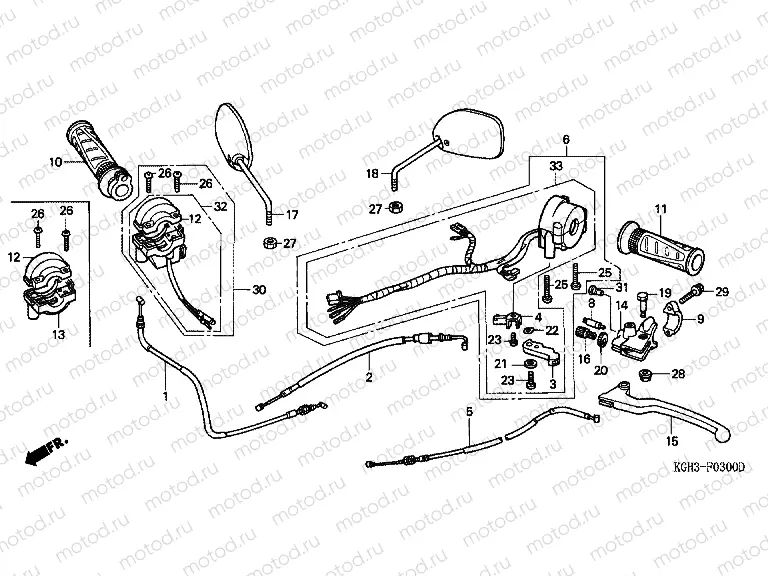 F-3 HANDLE LEVER / SWITCH / CABLE