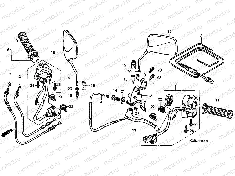 F-3 HANDLE LEVER / SWITCH / CABLE
