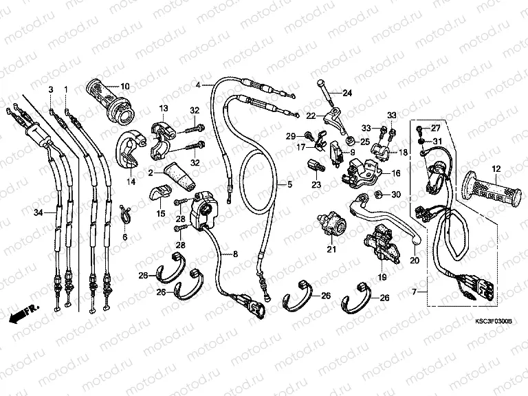 F-3 HANDLE LEVER / SWITCH / CABLE