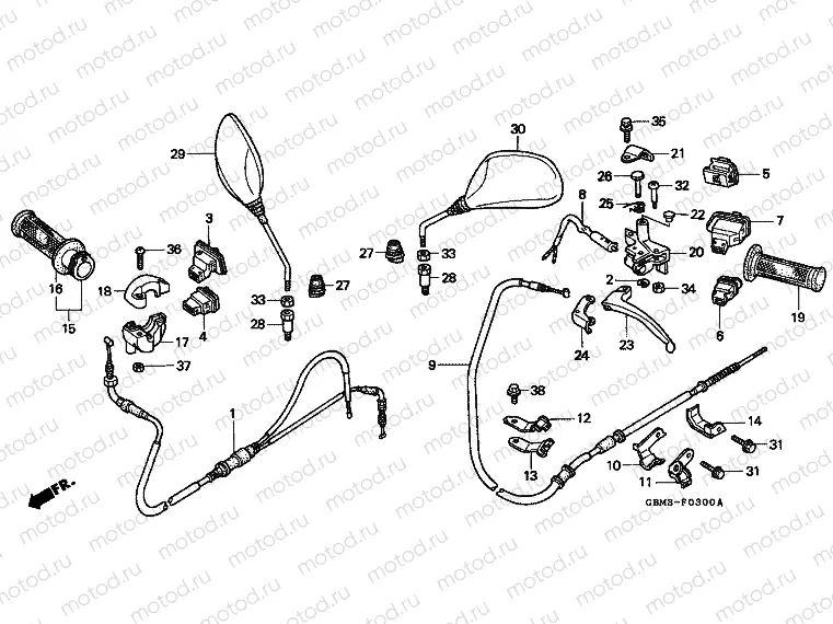 F-3 HANDLE LEVER / SWITCH / CABLE