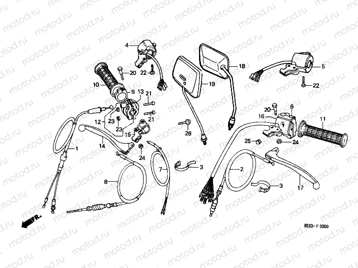 F-3 HANDLE LEVER / SWITCH / CABLE