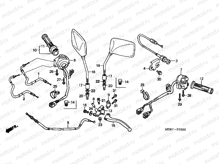 F-3 HANDLE LEVER / SWITCH / CABLE (CBF600S6 / SA6 / N6 / NA6)