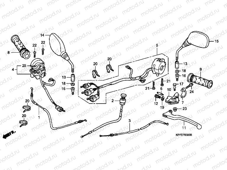 F-3 HANDLE LEVER / SWITCH / CABLE (CBR125R / RS / RW5 / RW6 / RW8)
