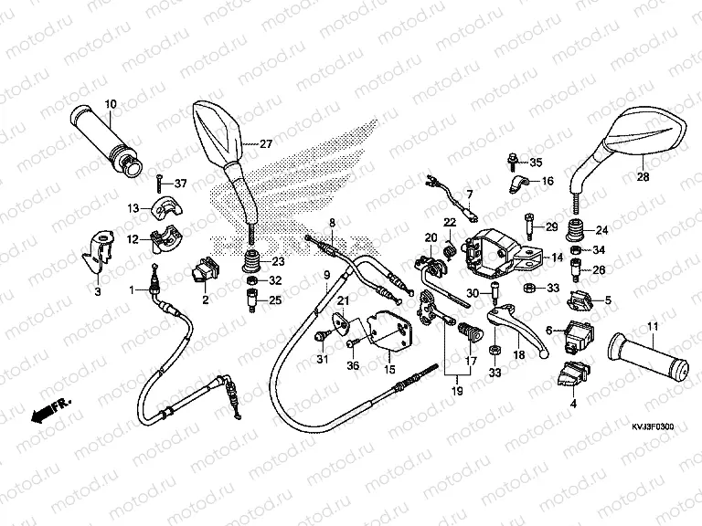 F-3 HANDLE LEVER / SWITCH / CABLE (CHA1253WH)