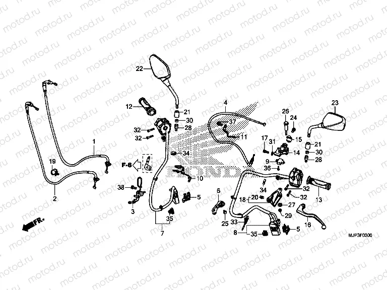 F-3 HANDLE LEVER / SWITCH / CABLE (CRF1000 / CRF1000A)