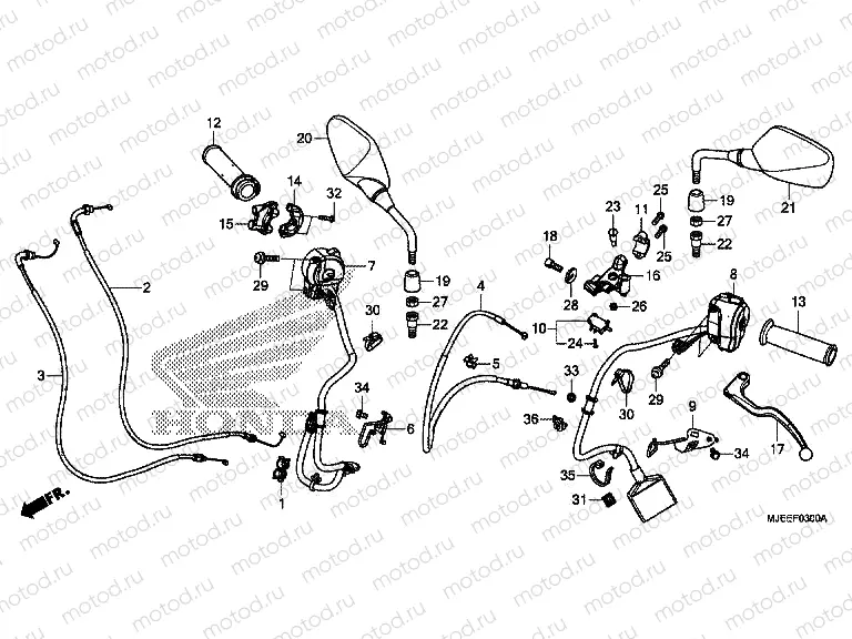 F-3 HANDLE LEVER / SWITCH / CABLE / MIRROR