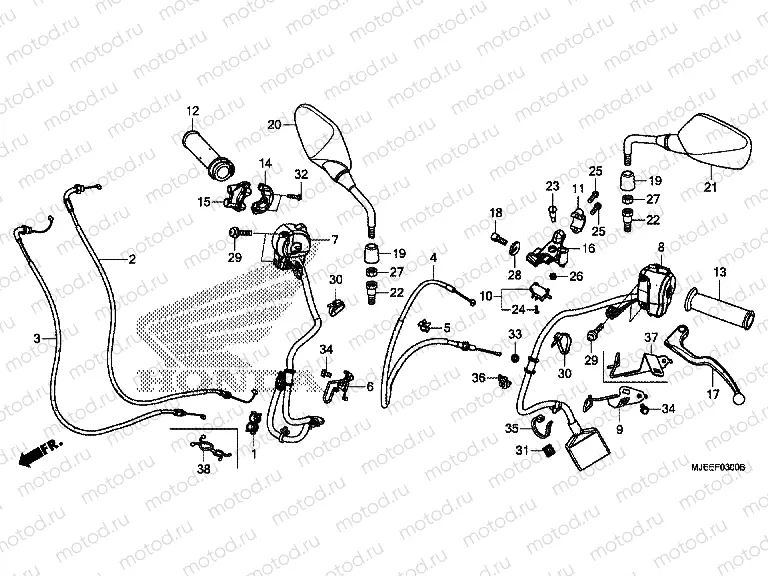 F-3 HANDLE LEVER / SWITCH / CABLE / MIRROR