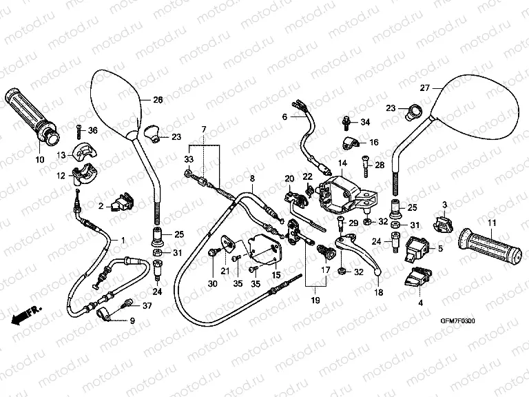 F-3 HANDLE LEVER / SWITCH / CABLE (NHX110WH8)