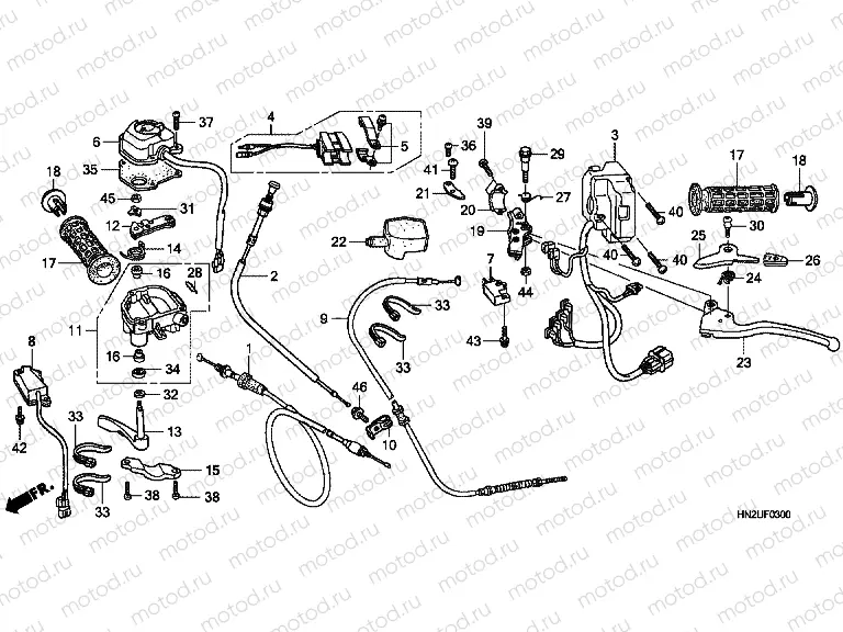 F-3 HANDLE LEVER/SWITCH/CABLE