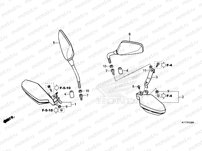 F-3 MIRROR/KNUCKLE GUARD