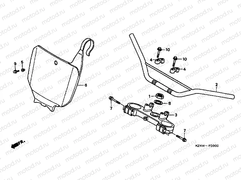 F-3 STEERING BAR PIPE / UPPER BRIDGE