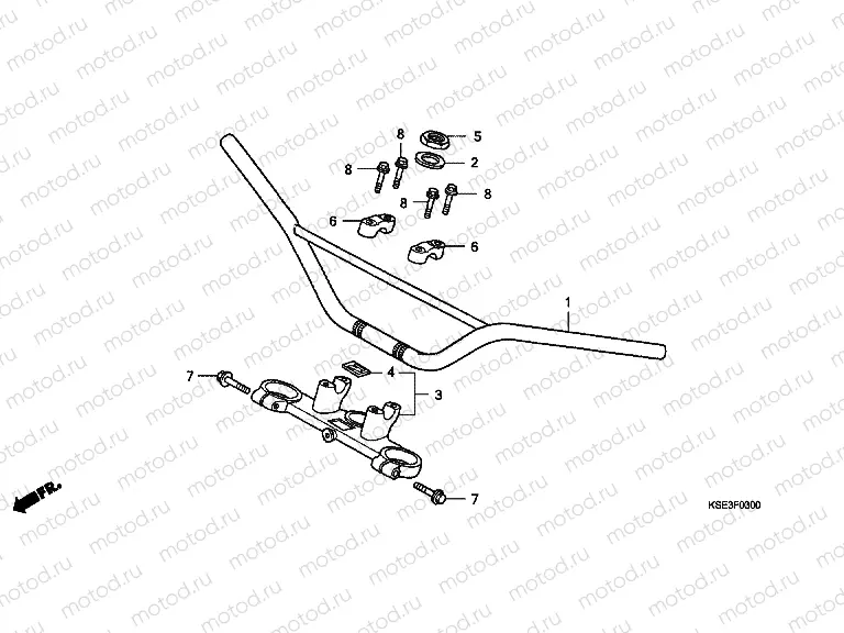 F-3 STEERING BAR PIPE / UPPER BRIDGE