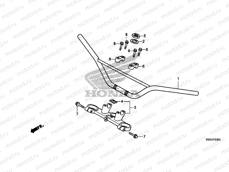 F-3 STEERING BAR PIPE / UPPER BRIDGE