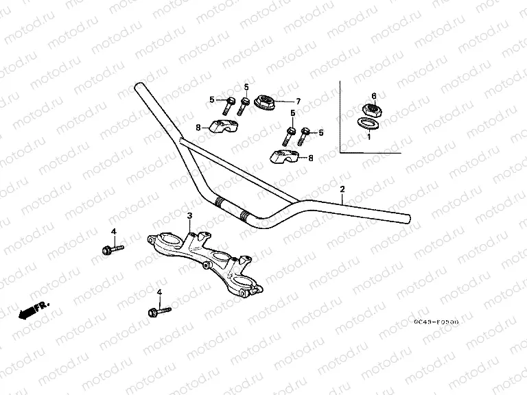 F-3 STEERING BAR PIPE / UPPER BRIDGE