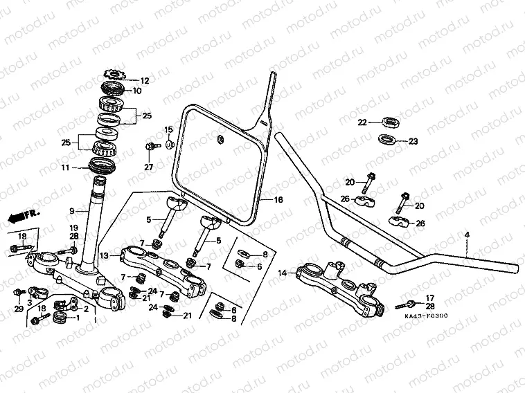 F-3 STEERING BAR TUBE / UPPER AXLE / STEERING WHEEL