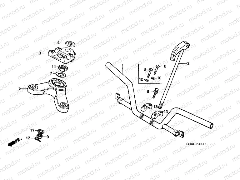 F-3 STEERING BAR TUBE / UPPER BRIDGE (1)