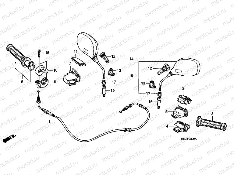 F-3 SWITCH / CABLE / MIRROR (FES1253-5) (FES1503-5)