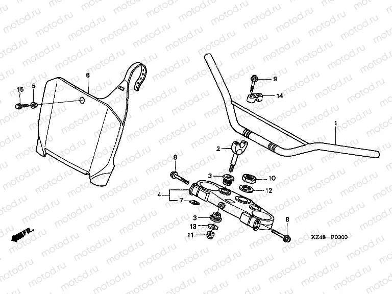 F-3 TIE ROD TUBE / UPPER AXLE (CR125R2,3)