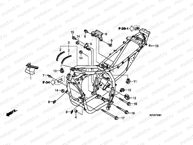 F-30-1 FRAME HOUSING (XL125V7 / 8)