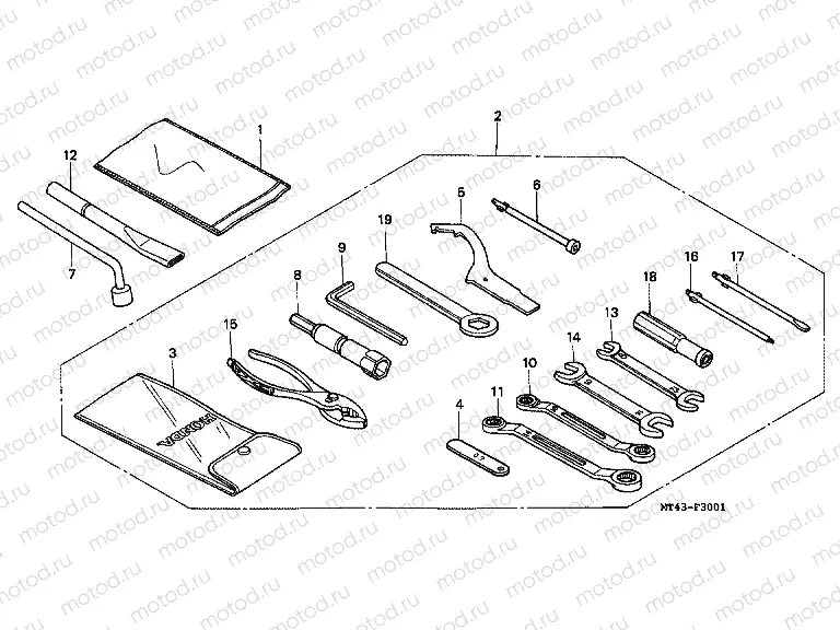 F-30-1 TOOLS (VFR750FR / FS / FT / FV)
