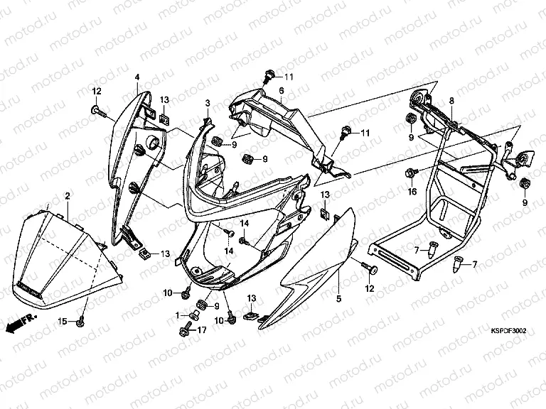F-30-2 FRONT ENGINE HOUSING (CBF150MB / MC)