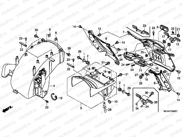 F-30-2 REAR FENDER (GL1800C / D / E / F / G / H)