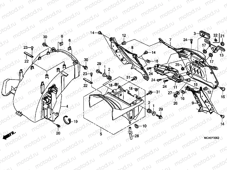 F-30-2 REAR FENDER (GL1800C/D/E)
