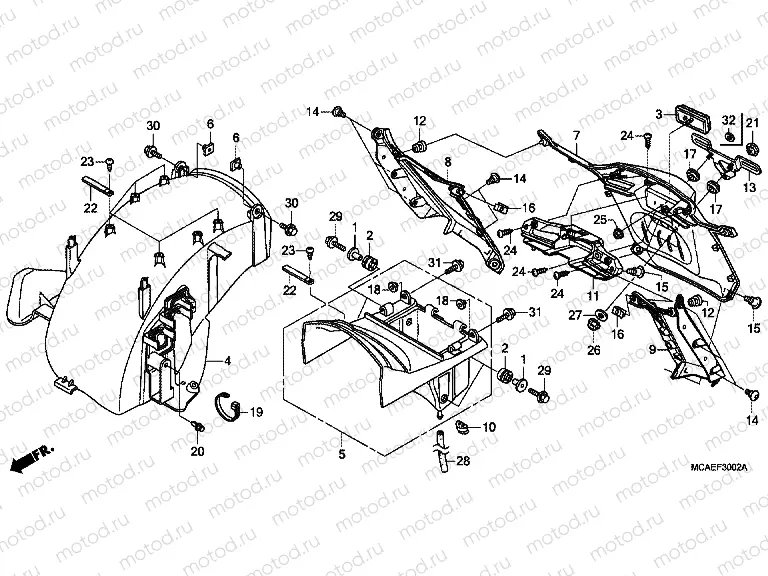 F-30-2 REAR FENDER (GL1800C/D/E/F)