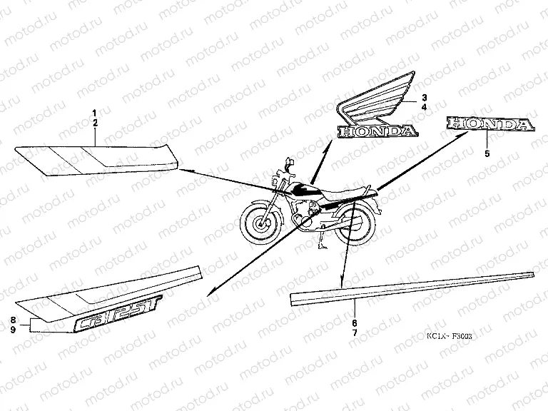 F-30-3 STRIP / EMBLEM (CB125TP)