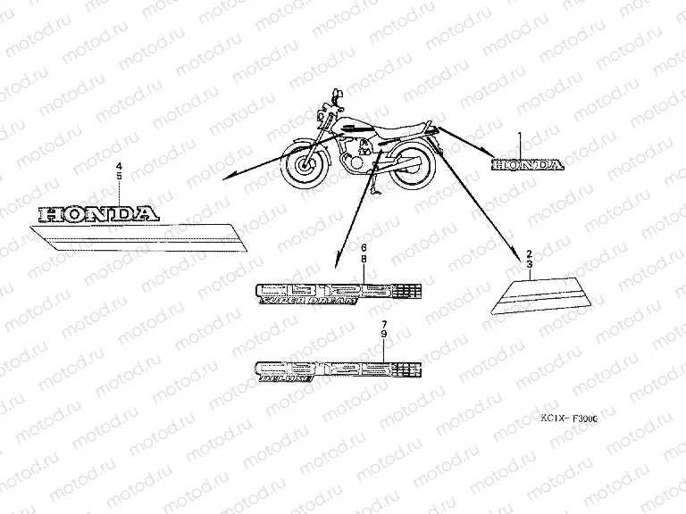 F-30 STRIP / EMBLEM (CB125TDC)