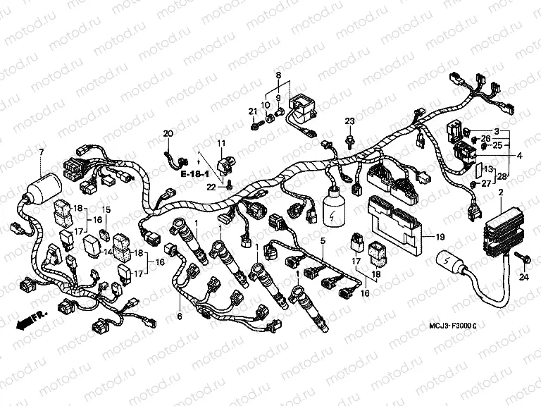 F-30 WIRING HARNESS (CBR900RRY, 1 / RE1)