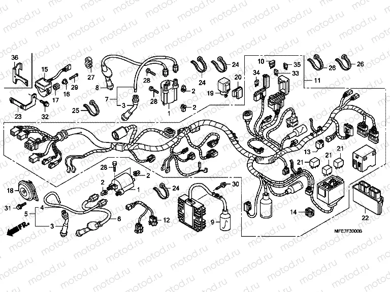 F-30 WIRING HARNESS (VT750C2 / C2F / C2B)