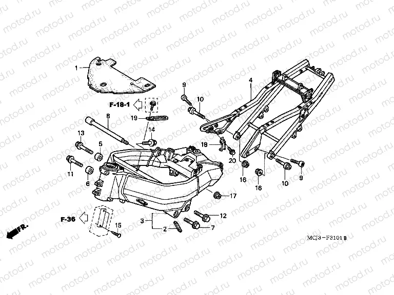 F-31-1 FRAME HOUSING (CBR900RR2,3)