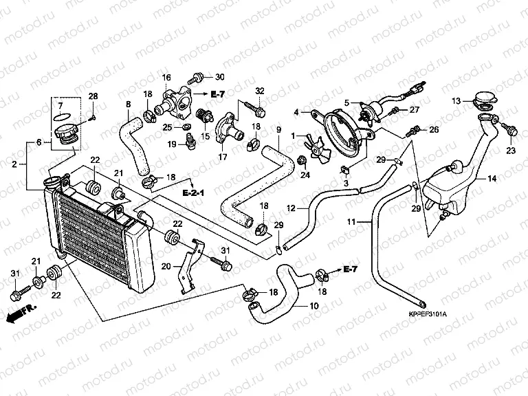 F-31-1 RADIATOR (CBR125RW7 / RW9 / RWA)