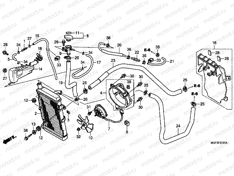 F-31-1 RADIATOR (FJS600A9-2KO / FJS600AB / DB)