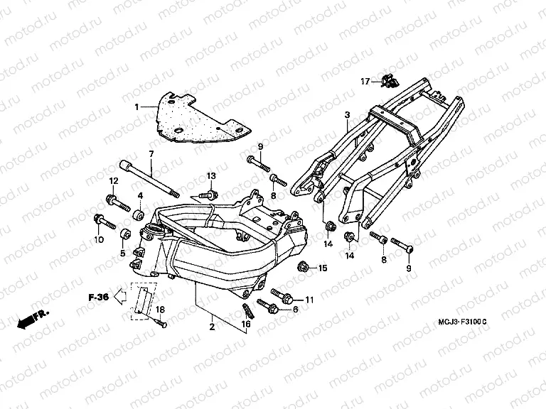 F-31 FRAME HOUSING (CBR900RRY, 1 / RE1)