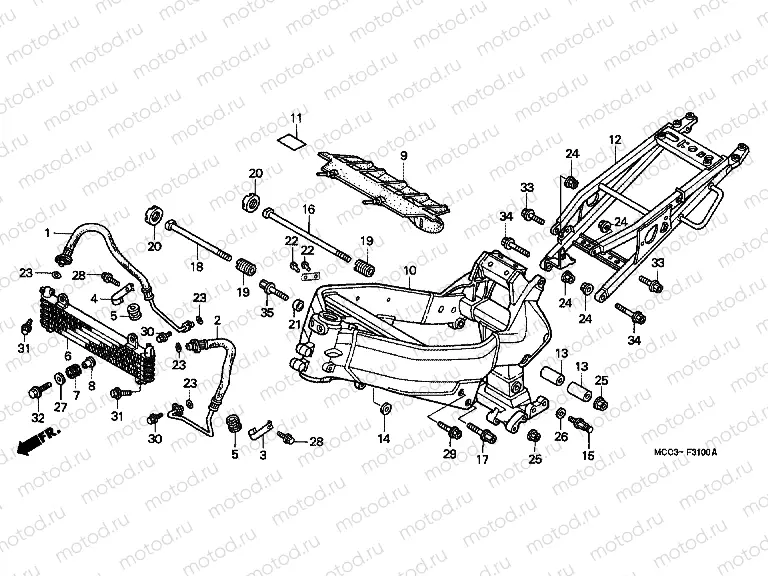 F-31 FRAME / OIL COOLER
