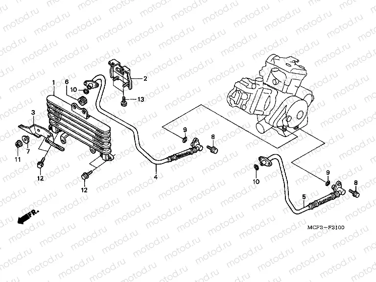 F-31 OIL COOLER (VTR1000SPY / 1)