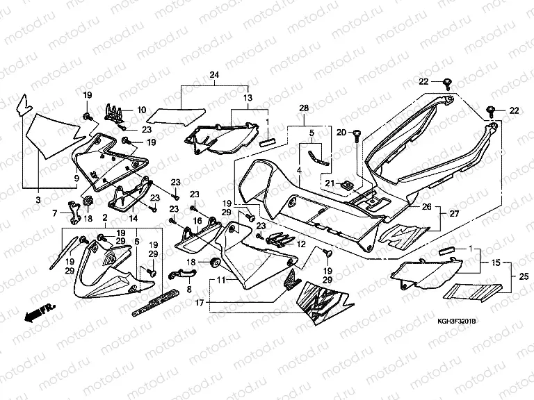 F-32-1 MAIN PIPE COVER / LOWER ENGINE (FS1254 / 5/6/8)